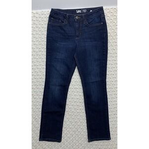 Lee Jeans Womens Sz 4M Regular Fit Straight Leg Mid Rise Blue Denim Waist 28 L29